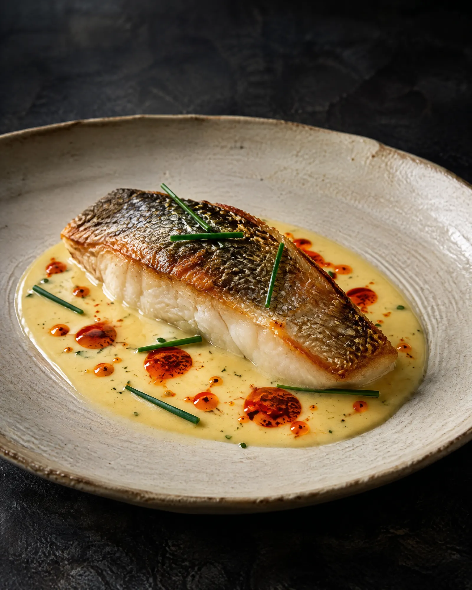 Pike-perch, beurre blanc, fermented paprika